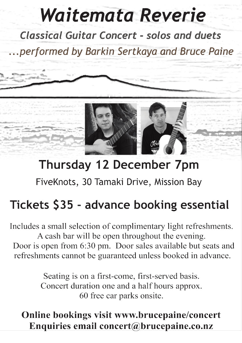 Tamaki Yacht Club concert flyer December 2019