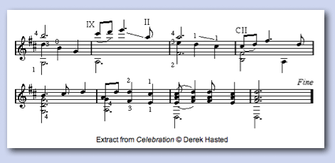 Picture of Celebration sheet music extract